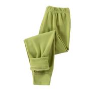 Generisch Pantaloni da jogging per bambini e ragazzi, basici, a gamba larga, per ragazze, invernali, caldi, in tinta unita, per il tempo libero, elasticizzati, morbidi pantaloni sportivi, verde, 120