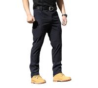 Generisch Pantaloni da lavoro, da uomo, impermeabili, per il tempo libero, leggeri, con tasche laterali, ripstop, tattici, da trekking, con tasche multiple, 01 blu navy, XXL