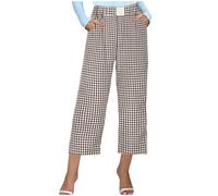 Generisch Pantaloni da notte da donna a quadri, pantaloni da pigiama da donna, con tasche, morbidi e vintage, per il tempo libero, classici, a vita alta, pantaloni da pigiama a gamba larga, caffè, L