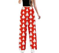 Generisch Pantaloni da notte invernali in pile con morbido tessuto di flanella per ore confortevoli, piacevole calore nella stagione fredda, Colore: rosso, XL