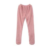 Generisch Pantaloni da pigiama da donna, lunghi e soffici, da donna, grandi dimensioni, in peluche, con pantaloni da notte ispessiti, morbidi, invernali, in pile, caldi pantaloni da neve, Colore: rosa