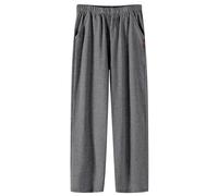 Generisch Pantaloni da pigiama da uomo, lunghi, leggeri, ariosi, con tasche, con elastico in vita, in cotone, casual, per il tempo libero, leggeri, da uomo, a gamba larga, O grigio., M