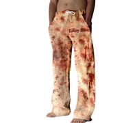 Generisch Pantaloni da pigiama da uomo, per Halloween, costume horror, macchie di sangue, pantaloni da jogging comodi e morbidi, con tasche e coulisse, vita alta, pantaloni per il tempo libero