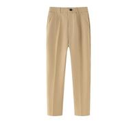 Generisch Pantaloni da ragazzo con parte anteriore piatta e vita regolabile, per la scuola, pantaloni da jogging per bambini e ragazzi 140, cachi, 7-8 Anni