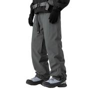 Generisch Pantaloni da sci invernali da uomo, imbottiti, antivento con imbottitura in piuma, per il tempo libero estremo, grigio., XL