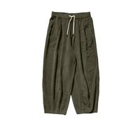 Generisch Pantaloni da uomo a coste Harlan, casual, lunghi, in cotone, per comodità, stile nella vita di tutti i giorni, verde, XL