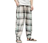 Generisch Pantaloni da uomo a nove punti con design giunto, vestibilità comoda per attività in spiaggia, passeggiate in strada, comodi pantaloni da jogging con coulisse, ideali per il tempo libero e