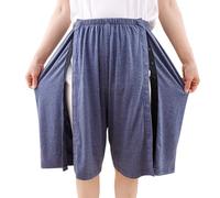 Generisch Pantaloni da uomo a strappo, traspiranti, laterali, per incontinenza, per incontinenza, per la riabilitazione, elasticizzati, postoperatori, Blu, XXL