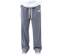 Generisch Pantaloni da uomo alla moda per il tempo libero con coulisse, vestibilità ampia sulla gamba per il lavoro, tutti i giorni in un design sobrio, grigio., XL