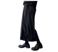 Generisch Pantaloni da uomo alla moda scuri culottes ottavo comodi per il tempo libero per gli uomini con design alla moda, alti, Nero , L