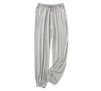 Generisch Pantaloni da uomo elasticizzati con comoda vestibilità rilassata per il massimo comfort nel tempo libero, grigio chiaro., 3XL