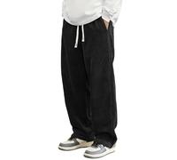 Generisch Pantaloni da uomo in velluto a coste con pratiche tasche laterali, comodo taglio dritto, vestibilità ampia, elastico in vita e cuciture rinforzate per un uso duraturo nella vita di tutti i