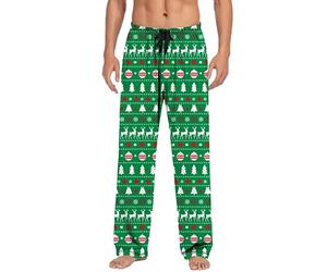 Generisch Pantaloni da uomo per il tempo libero con coulisse, comodi pantaloni da pigiama natalizi, per momenti di relax nella vita di tutti i giorni