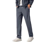 Generisch Pantaloni da uomo per il tempo libero con fodera in pile invernale, forte isolamento termico, per sport all'aria aperta, comfort a temperature fredde, grigio., 4XL