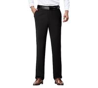 Generisch Pantaloni da uomo per il tempo libero, per quattro stagioni, elasticizzati, con taglio dritto, tessuto non necessita di stiratura, Nero , XXL