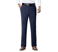 Generisch Pantaloni da uomo per il tempo libero, per quattro stagioni, elasticizzati, con taglio dritto, tessuto non necessita di stiratura, Blu, M