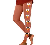 Generisch Pantaloni da yoga a vita alta, motivo giorno del ringraziamento per allenamento po-lifting, leggings elasticizzati, non trasparenti, ideali per fitness, corsa, sport e attività, oro rosa, L