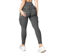 Generisch Pantaloni da yoga basic a vita larga, tinta unita, pantaloni attivi, da donna, pantaloni sportivi da donna, pantaloni da yoga, basic, vita larga, tinta unita, leggings invernali, grigio., L