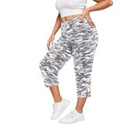 Generisch Pantaloni da yoga comodi ed elastici in grandi dimensioni con tasche, ideali per lo sport e la vita quotidiana., grigio chiaro., L