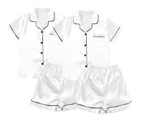 Generisch Pantaloni da yoga da donna, a 4 pezzi, a maniche corte e pantaloncini, set da donna, Wh1, M