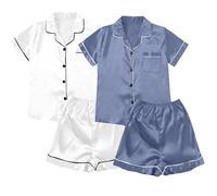 Generisch Pantaloni da yoga da donna, a 4 pezzi, a maniche corte e pantaloncini, set da donna, Wh5., XXL