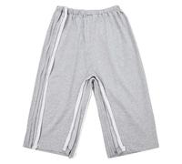 Generisch Pantaloni di riabilitazione da uomo Lateralmente Aperto Pantaloni da paziente Per Anziani Disabili Pazienti costretti a letto Baggy Gamba larga Pantaloni da parapisi, O grigio chiaro, XXL
