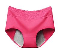 Generisch Pantaloni fisiologici da donna, mutandine in cotone con perdita laterale, slip a vita media, pizzo donna, biancheria intima donna, e, XXL