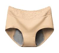 Generisch Pantaloni fisiologici da donna, mutandine in cotone con perdita laterale, slip a vita media, pizzo donna, biancheria intima donna, a, XL