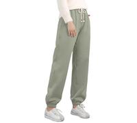 Generisch Pantaloni harem da donna, pantaloni sportivi da allenamento, fitness, leggeri, gamba larga con coulisse, slim fit, per il tempo libero, jogging, per lo sport, lo yoga, il tempo libero, verde
