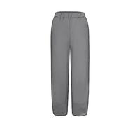 Generisch Pantaloni in cotone morbido da donna a vita alta pratiche tasche per un comodo comfort per il tempo libero in sobria eleganza, grigio., 4XL