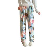 Generisch Pantaloni in flanella morbida con pile per un comfort confortevole, ideali per rilassarsi, dormire o come abbigliamento casual a casa, Blu, L