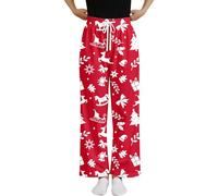 Generisch Pantaloni in morbido pile con elastico in vita per un tempo libero, comodi abiti da lounge in ogni occasione, Colore: rosso, L