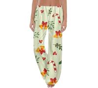 Generisch Pantaloni in pile morbido con design festivo in tessuto di flanella per notti rilassanti, piacevoli serate invernali a casa, Verde chiaro, XXL