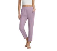 Generisch Pantaloni in tessuto da donna dal taglio elegante con gamba dritta, pantaloni affusolati con vita alta e tasche laterali, versatili per l'ufficio e la vita quotidiana, Stile_s07 lilla, S