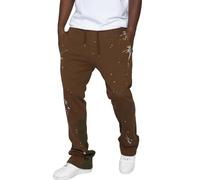 Generisch Pantaloni in tessuto da uomo elasticizzati, da trekking, da uomo, leggeri, casual, per attività all'aria aperta, con gambe larghe, in cotone, tinta unita, vestibilità normale, vestibilità