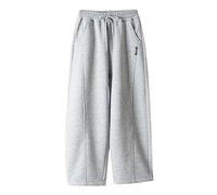 Generisch Pantaloni invernali per bambini in pile spesso per il tempo libero per ragazzi e ragazze, caldo comfort grazie ai pantaloni sportivi, grigio., 6-7 Anni