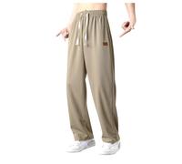 Generisch Pantaloni leggeri da uomo con elasticità e comfort, libertà di movimento per l'uso quotidiano, cachi, 3XL