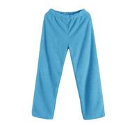 Generisch Pantaloni lunghi da pigiama da donna in pile felpato, sportivi, per la libertà, morbidi, comodi, caldi, in tinta unita, Blu, M