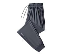 Generisch Pantaloni lunghi da uomo, per sport, tempo libero, estate, freddo, sottili, ad asciugatura rapida, con comfort traspirante, grigio., 4XL