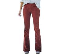 Generisch Pantaloni lunghi per il tempo libero, da donna, a vita alta, invernali, caldi, in cotone, corduroy, per attività all'aria aperta, da lavoro, da lavoro, da lavoro, vintage, per autunno e