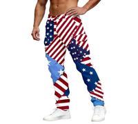 Generisch Pantaloni moderni da uomo per il tempo libero con design stampato alla moda per un look comodo quotidiano, pratico spazio grazie alle tasche funzionali, Colore: rosso, XXL