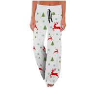 Generisch Pantaloni morbidi e comodi per il tempo libero con gamba larga che scorre per il relax in inverno, bianco, XL