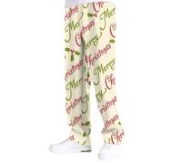 Generisch Pantaloni natalizi da uomo per il tempo libero con stampa festiva, design a strato composito, per ore confortevoli nella stagione fredda, occasioni speciali per le vacanze, cachi, XL