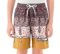 Generisch Pantaloni per adolescenti ragazze ragazzi ragazze estate casual elastico in vita comodi pantaloncini con tasche per la vita quotidiana attività sportive leggings termici nero, caffè, 3-4