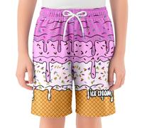 Generisch Pantaloni per adolescenti ragazze ragazzi ragazze estate casual elastico in vita comodi pantaloncini con tasche per la vita quotidiana attività sportive leggings termici nero, Lilla, 3-4