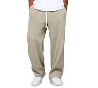 Generisch Pantaloni per il tempo libero da uomo a gamba larga, pantaloni da jogging da uomo, pantaloni sportivi, vestibilità dritta, palazzo, tinta unita, con coulisse, pantaloni sportivi, pantaloni