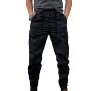 Generisch Pantaloni per il tempo libero da uomo, colore nero, con protezione dal vento, alla moda, impermeabili, con coulisse, stile vintage, per attività all'aria aperta, comodi, pantaloni lunghi con