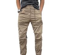 Generisch Pantaloni per il tempo libero da uomo, colore nero, con protezione dal vento, alla moda, impermeabili, con coulisse, stile vintage, per attività all'aria aperta, comodi, pantaloni lunghi con