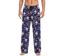 Generisch Pantaloni per il tempo libero da uomo con coulisse, tasche, comodi pantaloni da pigiama natalizi, per giornate rilassate nella vita di tutti i giorni
