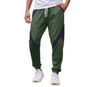 Generisch Pantaloni per il tempo libero, da uomo, leggeri, elasticizzati, in vita, traspiranti, per attività all'aria aperta, softshell, verde, S